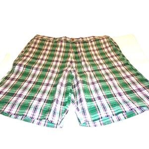 Snake Eyes Players Collection Sz. 38 Shorts Acid Washed Green White Plaid New